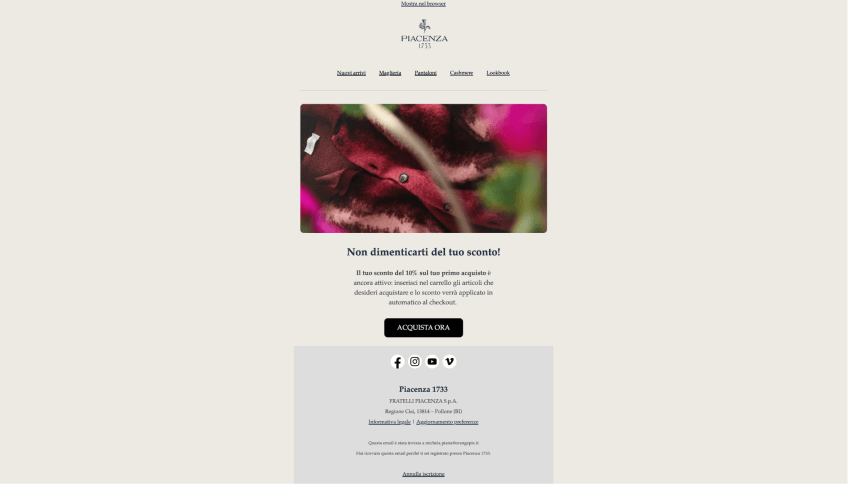 Fratelli Piacenza S.p.A.  - Digital Marketing OrangePix