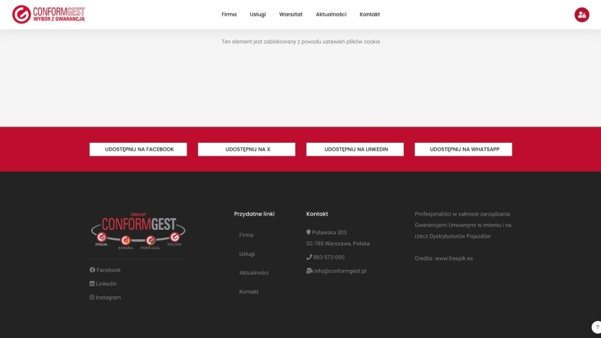 CONFORMGEST.PL - Siti Web OrangePix