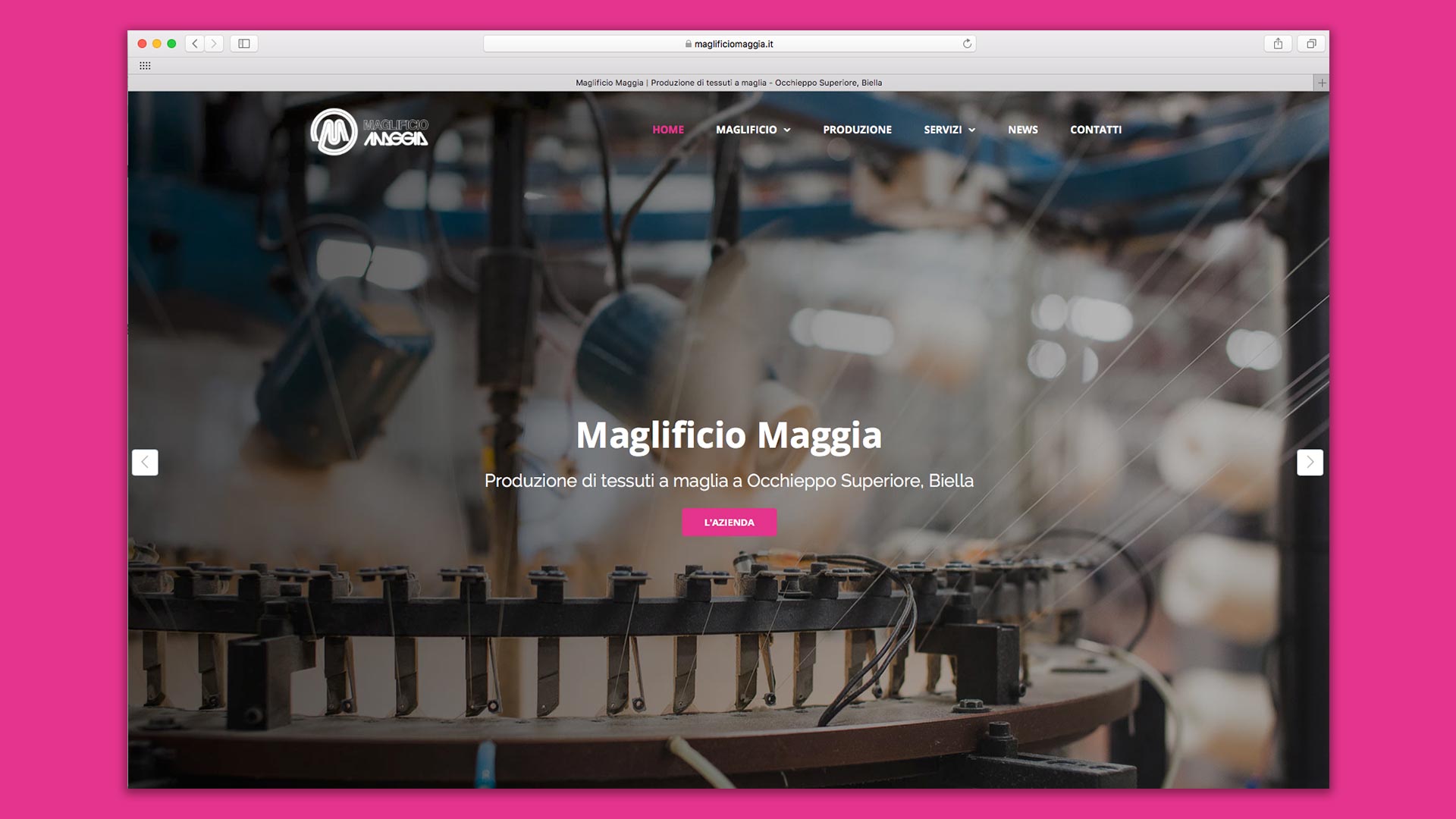 Sito Web del Maglificio Maggia realizzato da OrangePix a Biella