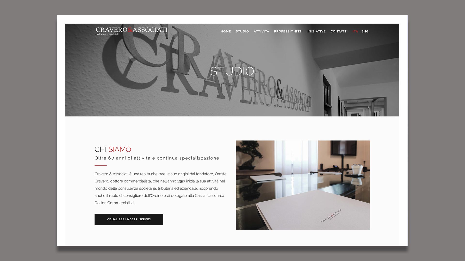 Sito Web di Cravero & Associati realizzato da OrangePix a Biella